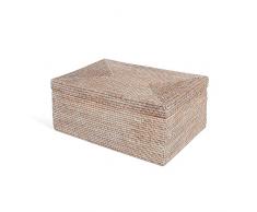 lombok sous lit Panier, Rotin, Marron, 60Â x 20Â x 45Â cm