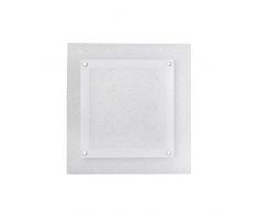 ONLI - Plafonnier moderne LED intégré 18W 4000K en verre blanc et cristaux, 34 x 34 cm