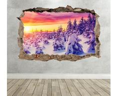 Wall Decor 247 Sticker Mural 3D Motif Arbre des neiges pour extÃ©rieur Motif Paysage Moyen 50 cm x 35 cm