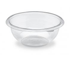 GUILLIN SL1000CC CARTON DE 400 Saladier Rond 1000Cc avec Option Couvercle, Plastique, Transparent, 18,7 x 18,7 x 7,5 cm
