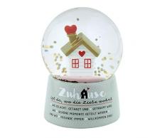 The Geschenkewelt 46190 Boule de rêve pour la Maison est là où lamour est habité, Boule à Neige Multicolore Hauteur 9 cm