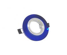 BES Porte-Spot LED encastrable ailettes à Ressort Miroir Verre Bleu Rond Lm-9010