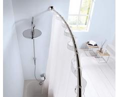 Kleine Wolke Bogen Barre de Douche en Aluminium Chromé, Dimensions env. 125-220 cm (25 mm)