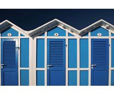 Papier Peint poster panoramique CABINES DE PLAGE 4 x 2,70 m | DÃ©co et photo murale XXL QualitÃ© HD Scenolia