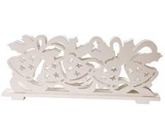 Star 270-28 Chandelier Dancing Bells 10 LED Chaud, matériel: Bois Couleur: Blanc, ca. 17 cm x 40 cm, transformateur Boite coloré