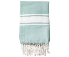 Moorish Idol - Fouta Traditionelle Unie- 100cm x 200cm- Vert dEau