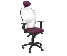 Piqueras Y Crespo (PIQU7) Chaise Jorquera Maille Blanche Assise Bali Violet avec tête Fixe Bureau Taille Unique
