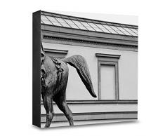 COGNOSCO HG-S109 Tableau Mural en Bois avec Photo darchitecture et Photo Anciennes en Bois Noir/Blanc 15 x 15 cm