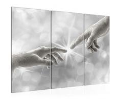 Tableau decoration murale La création dAdam MichelAngelo 120 x 80 cm - XXL Impression sur Toile Salon Appartment 3 Parties - prêt à accrocher - 612031b