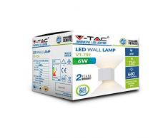 V-TAC SKU.7088 Applique Murale LED 6W Carre Blanc IP65 VT-759, Plastique,et Autre materiaux, E27, 6 W, Hauteur x Largeur x Profondeur :100 mm x 100 mm x 100 mm