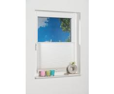 Khome 351149 Klemmfix Piso 2 in 1 Store plissé 2 en 1, occultant, Blanc Gris Clair/Gris, Blanc, 100 x 130