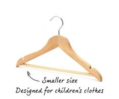 Shopfitting Warehouse 31Â cm pour bÃ©bÃ© Enfant vÃªtement Manteau cintres, Lot de 100, Bois Naturel