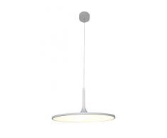 Luminaire Flat L, suspension LED, blanc, ø 61 x H 33 cm