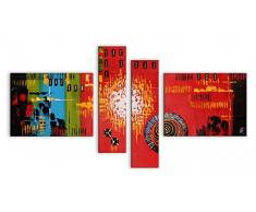 Arte Dal Mondo AX012QX1 Abstrait Tableau Modern Peint à la Main sur Toile avec Chassis, Multicolor, 90x160x3 cm