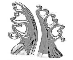 CÅur en céramique Arbre Sculpture, Argent