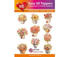 Easy 3D Décorations Fleurs en Vase, Papier, Multicolore, 17 x 10 x 1 cm
