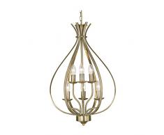 Oaks Lighting-Suspension-Laiton Antique 6 Araba Lampe suspension Doré