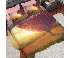 PETTI Artigiani Italiani - Parure de Lit, Lit (90x200), Drap de Lit, Linge de Lit, Arbre à Fleur, Tissu 100% Satin Frais, 100% Made in Italy