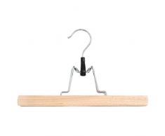 MSV 100126 Cintre pour Pantalon avec Feutrine 25 cm, Bois, Marron, 35x20x8 cm