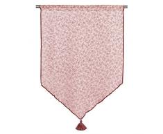 Linder 0169/65/47029/334 Voilage Vitrage Polyester/Lin Rouge 58 x 140 cm