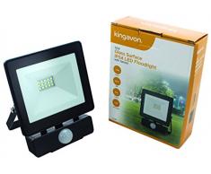 Kingavon Projecteur LED en verre IP54 avec Senor Aluminium 10 W Noir