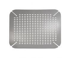 iDesign Tapis dévier, Grand Tapis dévier de Cuisine en PVC, Accessoires pour évier et évier avec Trous de Drainage, Gris Clair