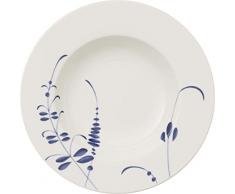 Villeroy & Boch Vieux Luxembourg Brindille Assiette creuse, 24 cm, Porcelaine Premium, Blanc/Bleu