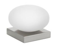 Eglo Lampe de table modèle ETOO/en acier et verre opale, HV 1 x E14 max. 40 W/ampoules exclusifs/un en Interrupteur dans le câble/Hauteur 13,5 cm/ø 18 cm 89322