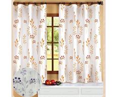 ForenTex Rideaux Chevron Mauve Voilage pour Cuisine décorative Polyester, 140 x 140 cm