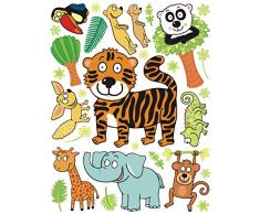 AG Design Sticker Mural Tiger k1045 Sticker Mural, polymère Film Multicolore 65 x 0,02 x 85 cm