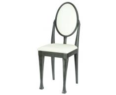 en étain de haute Street Design Lot de 4 chaises de salle à manger avec pieds Nuovo et coussins en imitation cuir Blanc