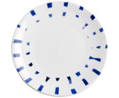 iSi Mix by MIX014 Lot de 6 Assiettes Ã Dessert en Porcelaine Blanche avec dÃ©corations Bleues Bleu