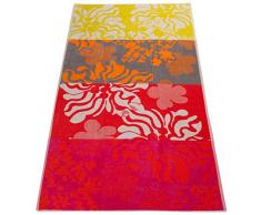 Aneesi Bath Leisure & Serviette de Plage en Coton 100 x 180 cm-ModÃ¨le Electric Flowers Rose
