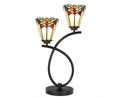Lumilamp Tiffany Lampe de Table Buro Verre Multicolore 33 x 19 x 58 cm