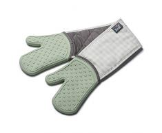 Zeal Coque en Silicone Heavy Duty Double Gant de Gants de Cuisine, Coton, Vert Sauge, 26Â x 19Â x 26Â cm
