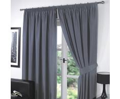 Dreamscene Rideaux plissÃ©s 116,8Â x 137,2Â cm, Polyester, Tissu occultant, Charbon de Bois, 116,8Â cm de Large x 137,2Â cm de Hauteur