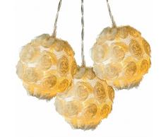 WeRChristmas Décoration de Noël Rose Boule Guirlande de lumières avec 10 DEL