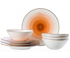 Ritzenhoff & Breker Service de Table Cosmo, 8Â piÃ¨ces, Porcelaine, Orange, 33Â x 30Â x 35Â cm, 8Â unitÃ©s de