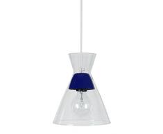Tosel 16772 Suspension 1 LumiÃ¨re, Verre/, E27, 40 W, Transparent, 20 x 80 cm