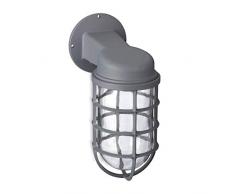 Relaxdays 10023784_111 Lampe à suspension style industriel luminaire déco vintage rétro applique murale HxlxP 26 x 10 x 26 cm, gris