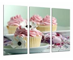 Tableau Moderne Photographique, Impression sur bois, Cupcake rose, pÃ¢tisserie, cafÃ©tÃ©ria, 97 x 62 cm, ref. 26577