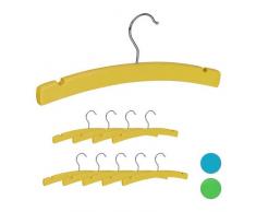 Relaxdays 10026613_1036 Bois, 10 Cintre, Crochet 360, VÃªtements bÃ©bÃ© Enfant, Jaune, mÃ©tal, 11 x 30 x 1cm