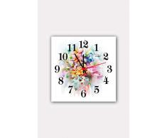 Bonamaison Horloge Murale en MDF, Multicolore, 30 x 30 cm