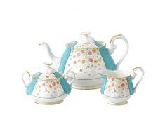 Royal Albert 100 Years 1930 Mint Deco Set de 3 thÃ©iÃ¨res Sucrier et CrÃ¨me en Porcelaine Anglaise 42,2 x 24,7 x 17,6 cm Multicolore 42,2 cm