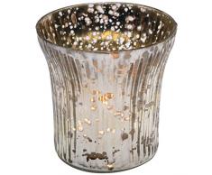 Insideretail 45Â x 45Â x 10Â cm pour Mariage Bougeoirs twith Film Effet Vieilli, Lot de 24, Mercure Argent