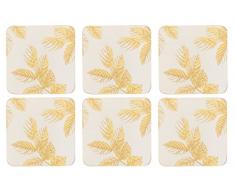 Sara Miller pour Portmeirion Feuilles gravÃ© au Dessous de Verre, cÃ©ramique, Gris, 30Â x 40Â x 3Â cm