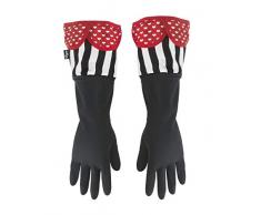 VIGAR Lulu Gants pour Cuisine, matériauâ¯: Caoutchouc, Polyester et PU, Couleurâ¯: Noir, Rouge et Blanc. imprimés à Rayures, Dimensionsâ¯: 80 x 1 x 80 cm