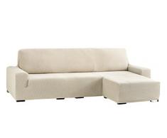 Eysa Cora Bi-Ãlastique Chaise Longue Bras Court Droite, Vue frontale, Polyester Coton, Ãcru, 39x35x19 cm