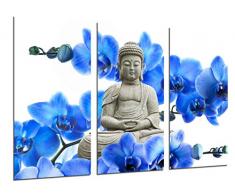 Tableau Moderne Photographique, Impression sur bois, Bouddha, Relaxation, Zen, Relax, Bouddha, 97 x 62 cm, ref. 26515