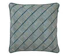 Dutch Decor Coussin Congo 45x45 cm Bleu Prusse - Coussins Déco - Oreiller Décoratif - Déhoussable - Zippé